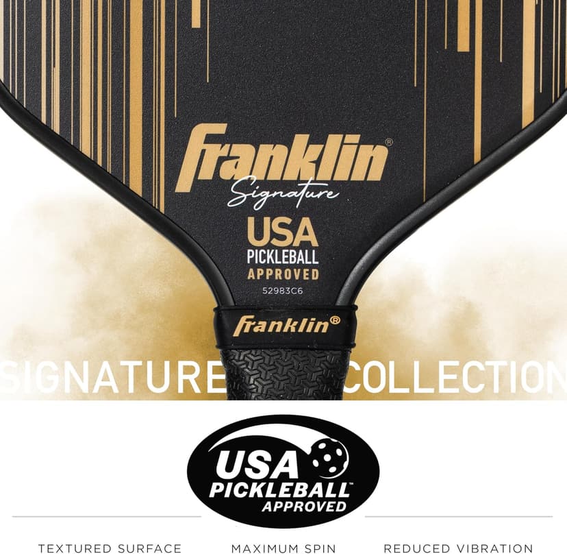 Franklin Sports Pro Pickleball Paddles - Signature Series Pro Pickleball Paddle with MaxGrit Surface - USA Pickleball (USAPA) Approved Tournament Pickleball Paddles - 13mm + 16mm Polypropylene Cores