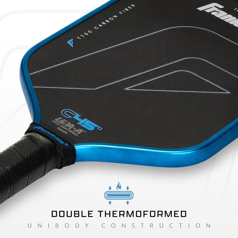 Franklin Sports C45 PRO Pickleball Paddles - Carbon Fiber Series Surface - Official USAP + UPA Approved Pickleball Paddle - 14mm + 16mm Polymer Cores