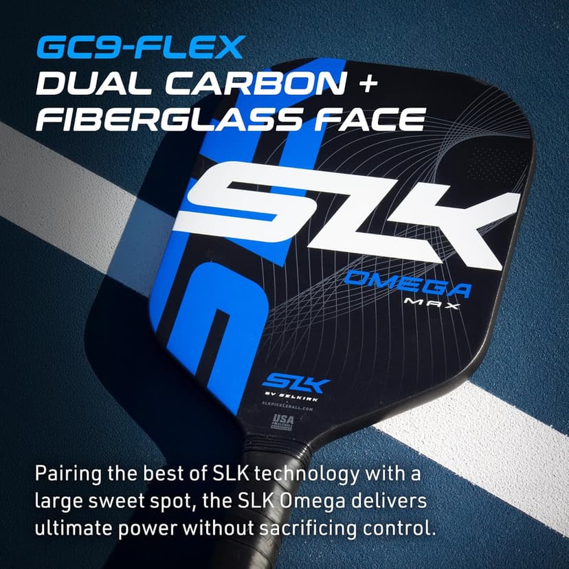 Selkirk Sport SLK Omega Pickleball Paddle | Carbon Fiber Pickleball Paddle | USAPA Approved