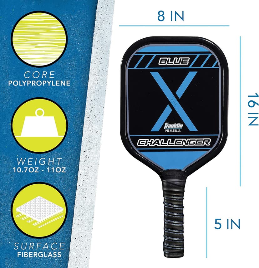 Franklin Sports 2 Player Pickleball Paddle + Ball Starter Set - Includes (2) Aluminum Paddles and (2) X-40 Balls - USA Pickleball (USAP) Approved
