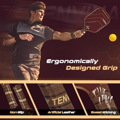 TENVINA Pickleball Paddles, Thermoforming 4-Layer T700SC Friction Carbon Fiber Pickleball Paddle, Professional Pickleball Paddle USAPA Approved with Strong Power and Spin for Athletes