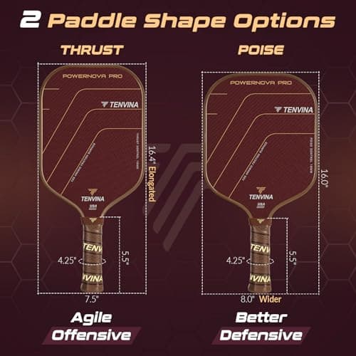 TENVINA Pickleball Paddles, Thermoforming 4-Layer T700SC Friction Carbon Fiber Pickleball Paddle, Professional Pickleball Paddle USAPA Approved with Strong Power and Spin for Athletes