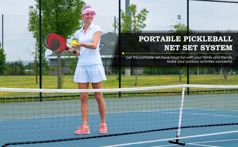 ZENY Portable Pickleball Net Set System with Metal Frame and 22FT Regulation Size Pickball Net with Carry Bag for Backyard, Driveways, Outdoor Game
