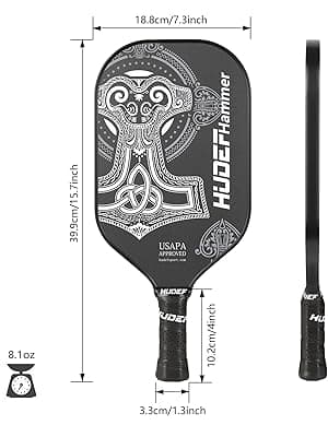 Pickleball Paddle,Pickleball Paddles Lightweight Graphite Carbon Fiber Wide Face Pickleball Paddle Racquet Rackets,Honeycomb Core,Cushion Comfort Grip USAPA Approved