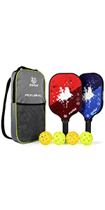 XS XSPAK Pickleball Paddles Sets, USAPA Graphite Face/Carbon Fiber and Polypropylene Honeycomb Core, Anti-Slip Sweat-Absorbing Soft Cushion Grip, Pickleball Set of 2 with 2-4 Balls and 1 Bag/Backpack