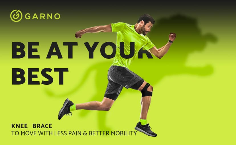 GARNO Knee Brace for Pain Relief by Meniscus Tear, MCL, Arthritis, ACL, Osgood Schlatter, Compression Patellar Tendon Support Strap for Working Out, Running, Weightlifting; Men, Women; (Large Size)