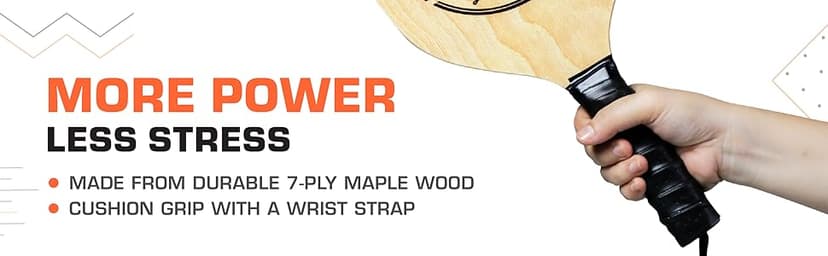 Amazin' Aces Pickleball Wood Paddles Set of 4 or 2 - Wood Pickleball Rackets for All Levels, Includes 4 Wooden Pickleball Paddles with Comfy Cushion Grip, 4 Pickleball Balls, and 1 Pickleball Bag