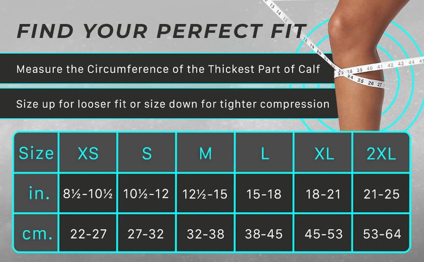 Rymora Calf Compression Sleeves Men Women - Leg Compression Sleeve Footless Socks - Shin Splint Relief Fitness Running