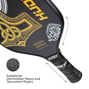 Pickleball Paddle,Pickleball Paddles Lightweight Graphite Carbon Fiber Wide Face Pickleball Paddle Racquet Rackets,Honeycomb Core,Cushion Comfort Grip USAPA Approved