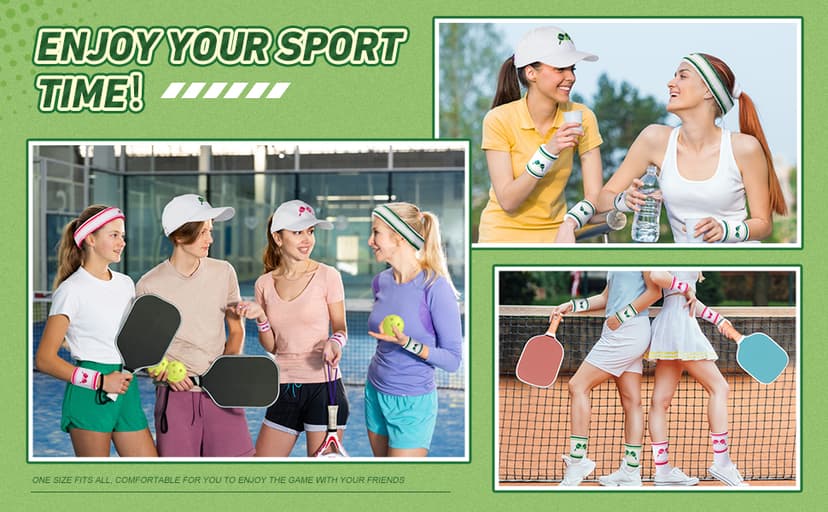 Panitay 4 Pack Funny Dink Ball Lover Gifts Dink Ball Hats Sports Wrist Head Sweatbands and Novelty Socks for Men Women