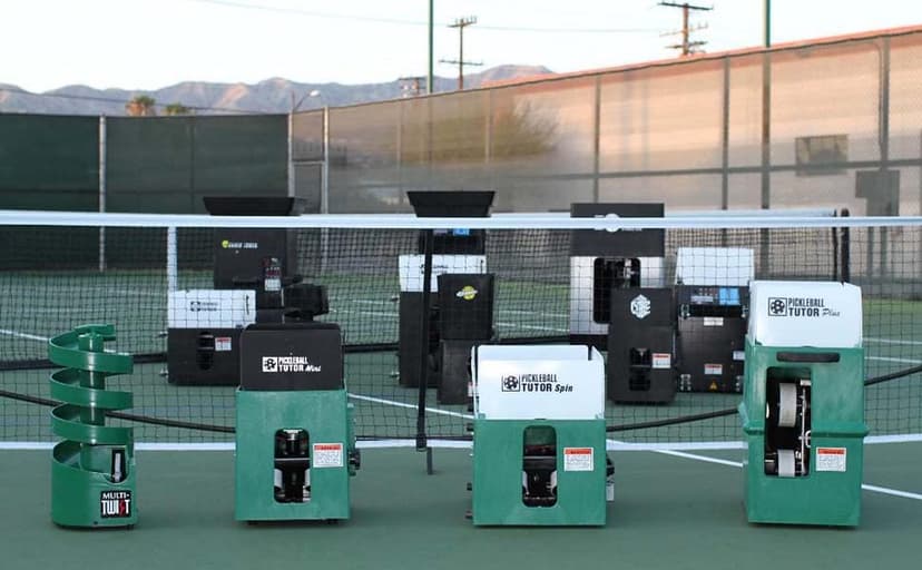 Pickleball Tutor Spin Model. Variable SIDESPIN. Made in USA by #1 Pickleball Machine Company.