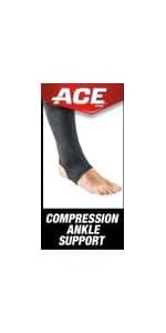 ACE Deluxe Ankle Stabilizer, Adjustable, Black, 1/Pack
