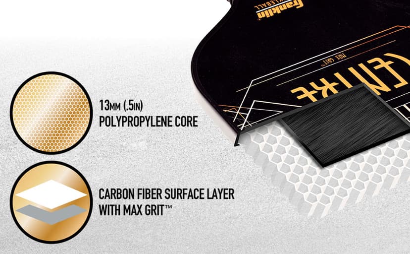 Franklin Sports Pro Pickleball Paddles - Pro Player Carbon Fiber Tournament Pickleball Paddles - USA Pickleball (USAPA) Approved - 13mm Core