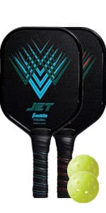 Franklin Sports 2 Player Pickleball Paddle + Ball Starter Set - Includes (2) Aluminum Paddles and (2) X-40 Balls - USA Pickleball (USAP) Approved