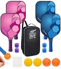 Pickleball-Paddles-Set of 4 or 2 Rackets by JoncAye, USAPA Approved Pickle-Ball Equipment with Balls, Bag, Accessories, Fiberglass Graphite Pickleball Racquet Set for Men, Women, Kids, Adults