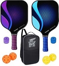 JoncAye Pickleball-Paddles-Set of 4 or 2 Rackets with Balls and Bag, USAPA Approved Pickle-Ball Equipment with Accessories, Fiberglass Graphite Pickleball Racquet Set for Men, Women, Kids, Adults