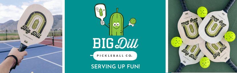 Big Dill Pickleball Superstar Pickle Ball Paddle Set of 4 Wooden Paddles — Pack of 4 Pickleball Paddles Set, 4 Pickleball Balls & Bag for Pickle Ball Rackets, Beginner Pickleball Racket Sets