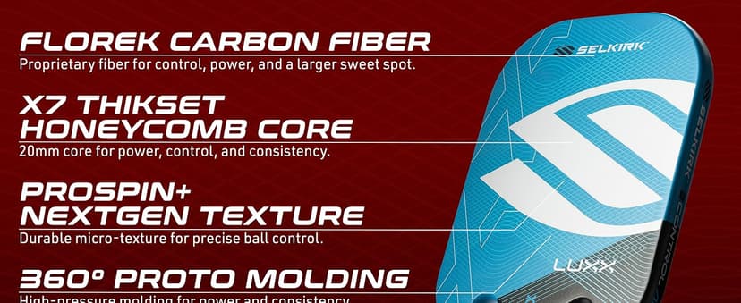Selkirk Sport LUXX Control Pickleball Paddle | Carbon Fiber Paddle with Polypropylene X7 Core | Designed for Unmatched Control and Added Power