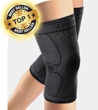 CAMBIVO 2 Pack Knee Braces for Knee Pain, Knee Compression Sleeve for Men and Women, Knee Support for Meniscus Tear, Running, Weightlifting, Workout, ACL, Arthritis, Joint Pain Relief (Black,Medium)