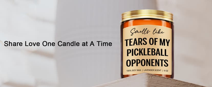 Tears of My Pickleball Opponents Candle, Pickleball Accessories, Pickleball Gifts for Women, Men, Mom, Dad - Mothers Day, Fathers Day, Funny Gifts for Pickle Ball Lovers, Players - 9 oz