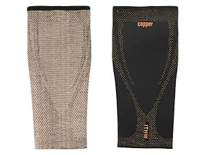 Copper Calf Compression Sleeves for Men and Women, Leg Compression Sleeve for Shin Splint Relief, Calf Sleeves for Men Running, Fitness (1 Pair)