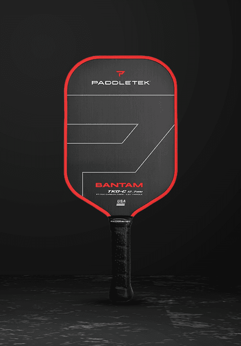 Paddletek Bantam TKO-C 14.3mm Pickleball Paddles with Polymer Honeycomb Core - Unidirectional Carbon Fiber – Torsional Weighting & High Tack Performance Grip - USAPA Approved - 5.25 Inch Handle