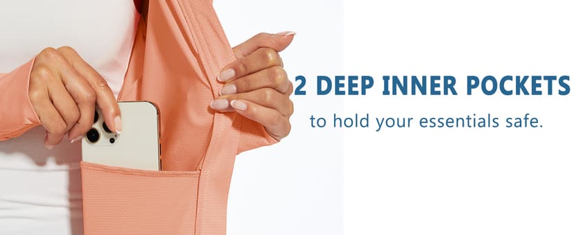 MAGCOMSEN Women's UPF 50+ Lightweight Athletic Jacket Sun Protection Full Zip Long Sleeve Shirts Hiking Outdoor Pockets