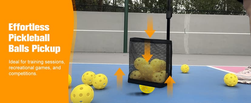 Pickleball Picker Upper Holds 14 Balls, Pickleball Ball Picker Hopper Tube, Pickleball Pickup Tube - Lightweight Pickleball Retriever Collector with Shoulder Strap