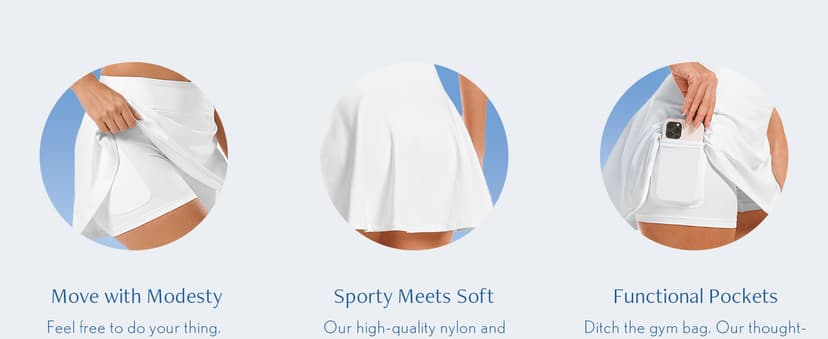 Stelle Women's Tennis Golf Skirts High Waisted with Pockets Inner Shorts for Athletic Skorts Sports Running Pickleball