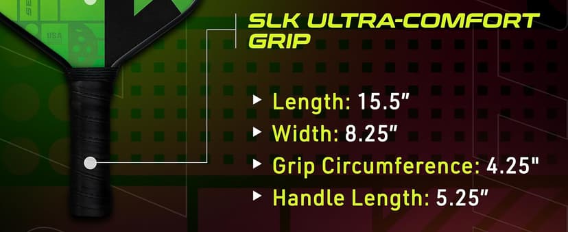 SLK Latitude 2.0 Pickleball Paddle | G4 Graphite Pickleball Paddle Face | Rev-Core+ Technology with SpinFlex Surface | Redesigned for Performance and Control