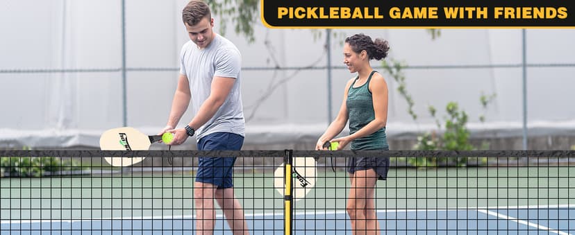 Portable Pickleball Net Set with Wheels, Regulation Size 22 FT & Half Court 11 FT, Steady Metal Frame Pickle Ball Net Set System with Carry Bag for Backyards, Driveways, and Garages