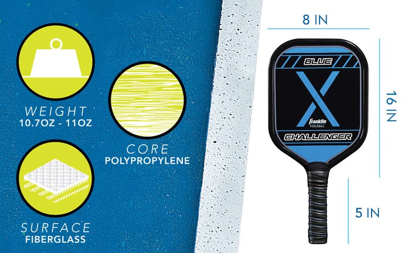 Franklin Sports 2 Player Pickleball Paddle + Ball Starter Set - Includes (2) Aluminum Paddles and (2) X-40 Balls - USA Pickleball (USAP) Approved