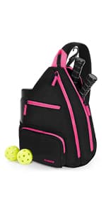 AEROBIX Pickleball Bag for Women & Men, Pickle Ball Backpack - Upgraded Zippers, Large Capacity, Padded Paddle Pocket, Adjustable Sling Bag (No Accessories)
