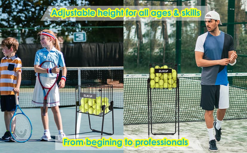 Portable Pickleball & Tennis Ball Collector - Pickleball Retriever Basket Carrier Gatherer Picker Hopper Container for Picking and Storage Training Tool for Ball