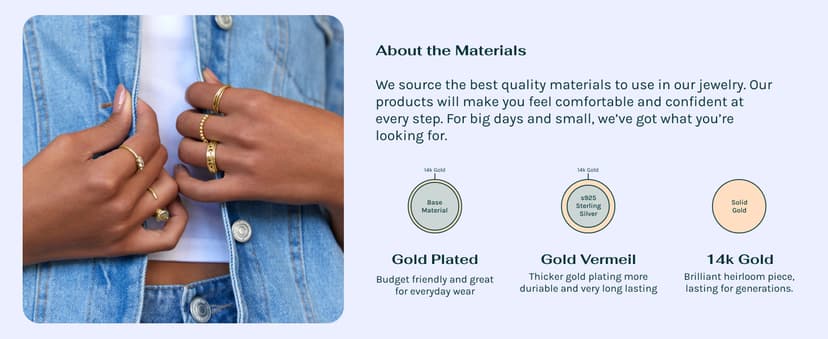 PAVOI 18K Gold Plated 3 Rings Set | Gold Stacking Rings for Women | Stacking Ring Set