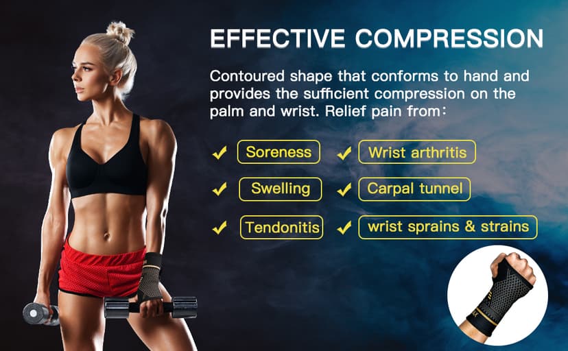 INDEEMAX Copper Wrist Compression Sleeve 1 Pair, Comfortable Hand Brace Support for Arthritis, Tendonitis, Sprains, Workout, Carpal Tunnel - Left & Right - Women and Men
