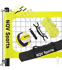 NQV Pickleball Set with Net-10FT Half Court Size Pickleball Net+Wood Pickleball Paddles+Pickle Balls+Ball Retrievers, Portable Outdoor Driveway Indoor for Adults Beginners