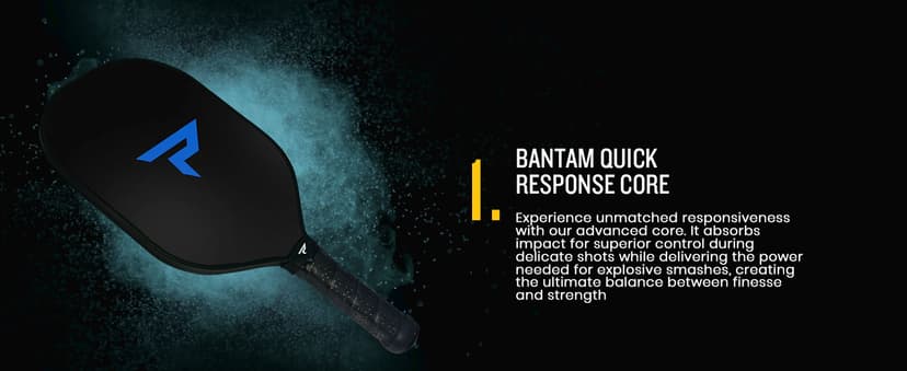 Paddletek Bantam EX-L Pickleball Paddle | Professional Pickleball Paddles with Honeycomb Core, Polycarbonate Surface, Bantom PolyCore & High Tack Performance Grip | USAPA Approved