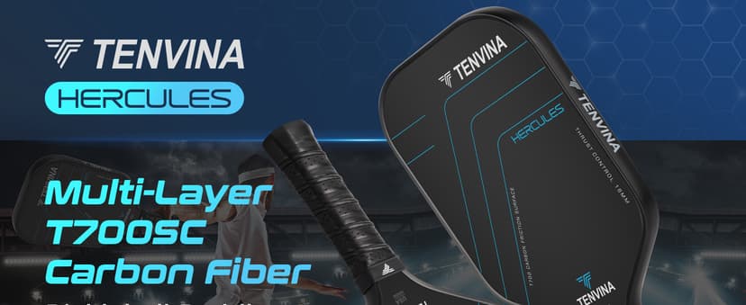 TENVINA Pickleball Paddles, Multi-Layer T700SC Textured Carbon Fiber Pickleball Paddle, 4-Types of Shapes and Thicknesses, USAPA Approved Pickle Ball Paddle, Strong Spin and Power Surface