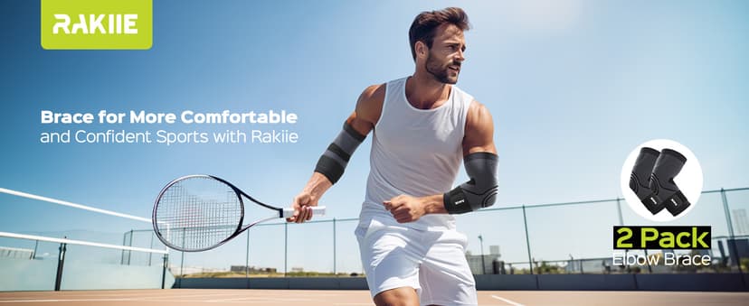 Elbow Compression Sleeve 2 Pack, Elbow Brace for Tendonitis and Tennis Elbow, Pain Relief Elbow Brace for Men & Women, Elbow Sleeve Reduce Joint Pain for Tennis, Golfer, Workouts, Blue (M)