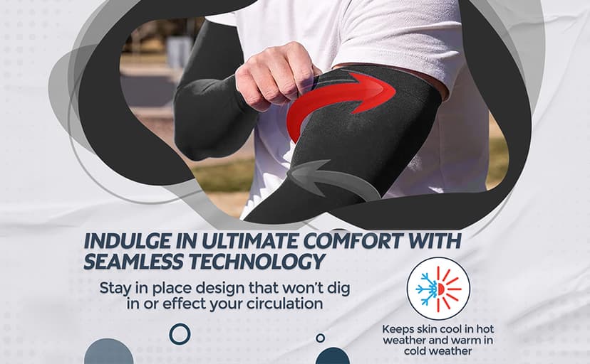 KUHNMARVIN 2 Pairs Arm Sleeves Compression UV Protection Cooling Sun Sleeves Tattoo Cover Up Basketball Arm Sleeves Football