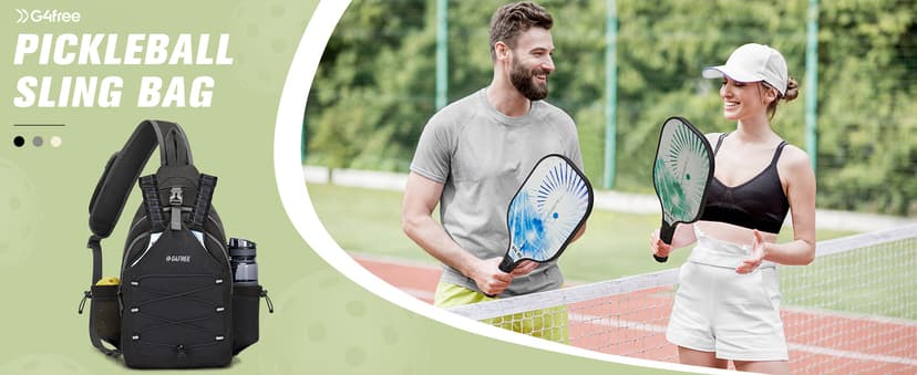 G4Free Pickleball Bag, Crossbody Sling Bag for Men Women, Pickleball Backpack, Pickle Ball Paddle Bag Gifts for Sports