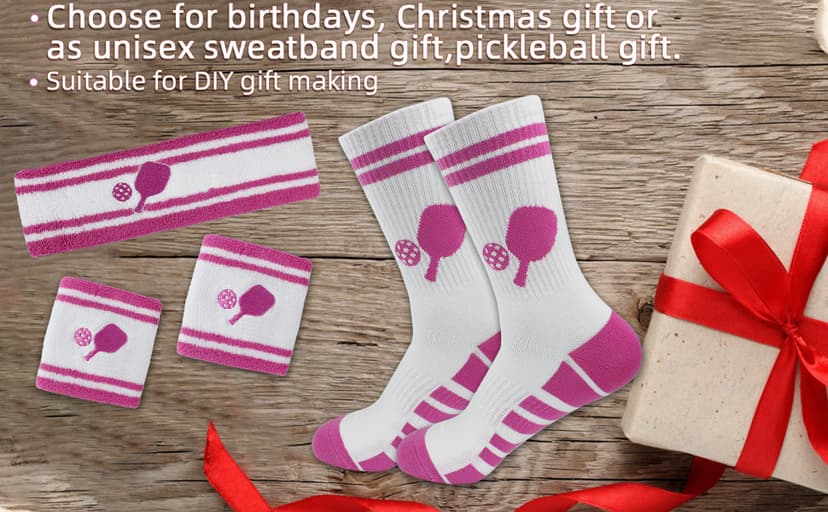 KOFULL Pickleball Accessories, Pickleball Gifts for Women and Men, Cotton Sweat Bands Headband Set for Pickleball, Tennis, Golf, Yoga Sports, Green