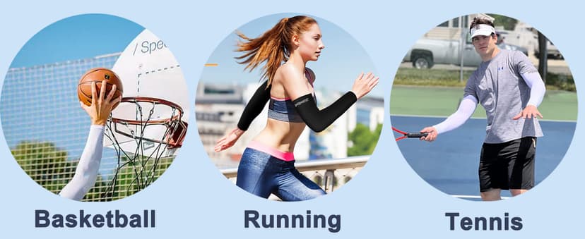 YQXCC 4 Pairs Arm Sleeves for Men Women, UPF 50 Cooling UV Sun Protection Sports Compression Sleeves