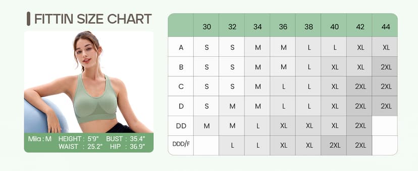 FITTIN Padded Sports Bras for Women: Support Strappy Adjustable Straps Cross Back Sport Bra Pack for Workout Yoga Running Gym