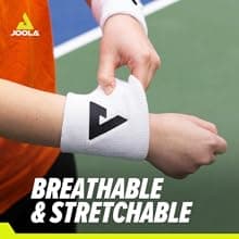 JOOLA Trinity Wristband 2 Pack – White Wrist Bands with Moisture Wicking Performance Material – 4 inch Elastic Sweatband for Wrists – Table Tennis & Pickleball Accessory