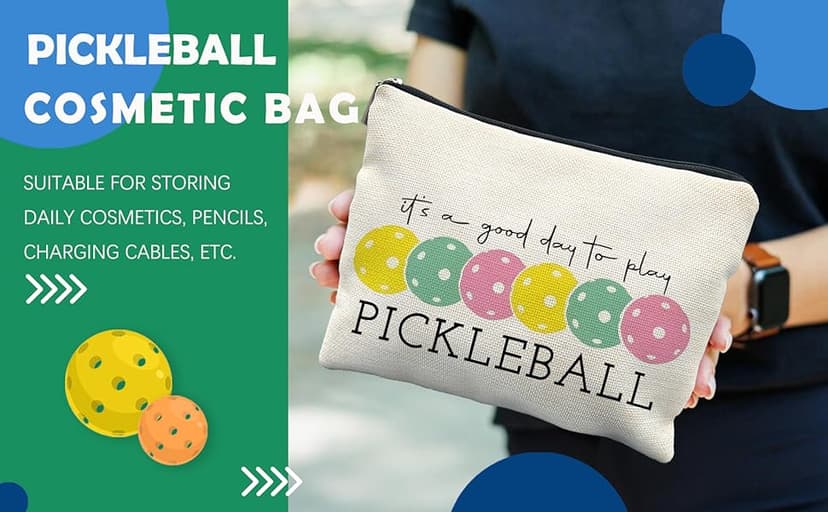 Pickleball Gifts for Women, Pickleball Makeup Bag Cosmetic Pouch, Pickleball Accessories Women