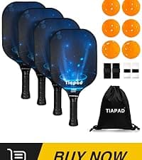 Pickleball Paddles Set of 2/4, USAPA Approved, Foam Molding 5.5" Long Handle, Lightweight, Fiberglass 16mm, Textured Surface, Elongated Pickle Ball Rackets 2 Pack for Beginner