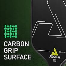Joola Vision Pickleball Paddle with Textured Carbon Grip Surface Technology for Maximum Spin and Control with Added Power - Polypropylene Honeycomb Core Pickleball Racket