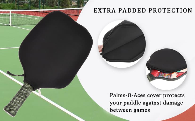 Pickleball Paddle Cover - 8.8 x 11.7 inches Racket Sleeve Bag with Handle Strap, Universal Case Size Fits Most USAPA Standard and Elongated Pickball Paddles